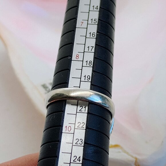 Chrysocolla or Eliat Stone Moonstone Opal Topaz Sterling Silver Ring Size 9 - Picture 4 of 6